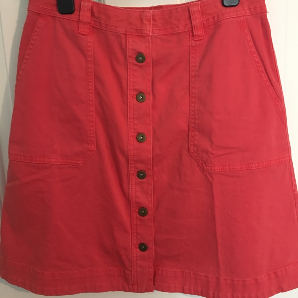 Anthropologie Coral Twill Skirt